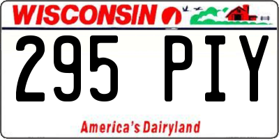 WI license plate 295PIY