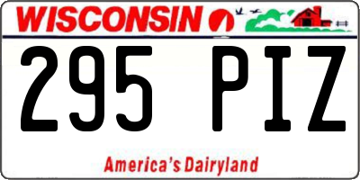 WI license plate 295PIZ