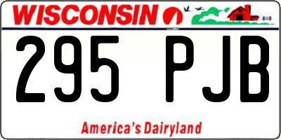 WI license plate 295PJB