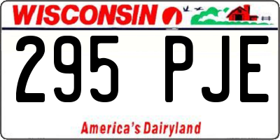 WI license plate 295PJE