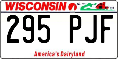 WI license plate 295PJF
