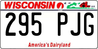 WI license plate 295PJG