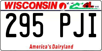 WI license plate 295PJI