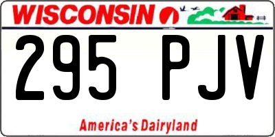 WI license plate 295PJV