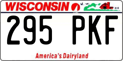 WI license plate 295PKF