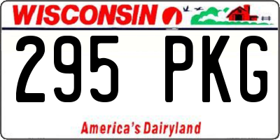 WI license plate 295PKG