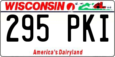 WI license plate 295PKI