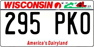 WI license plate 295PKO