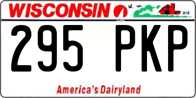WI license plate 295PKP