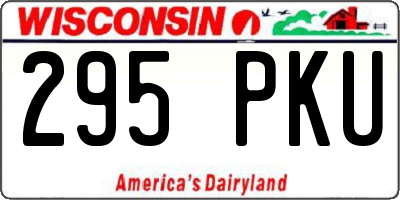 WI license plate 295PKU