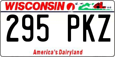 WI license plate 295PKZ