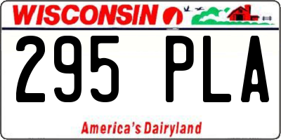 WI license plate 295PLA