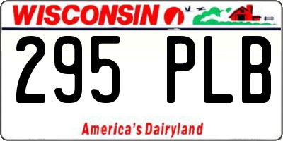 WI license plate 295PLB