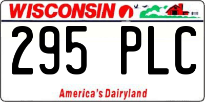 WI license plate 295PLC