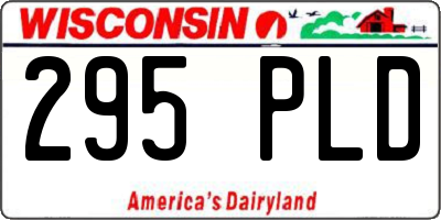 WI license plate 295PLD