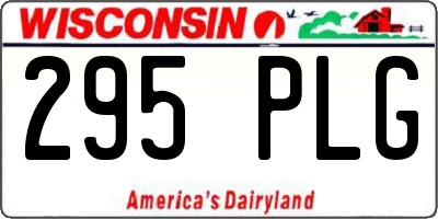 WI license plate 295PLG