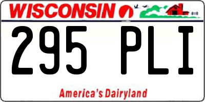WI license plate 295PLI