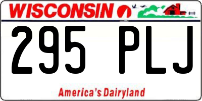 WI license plate 295PLJ