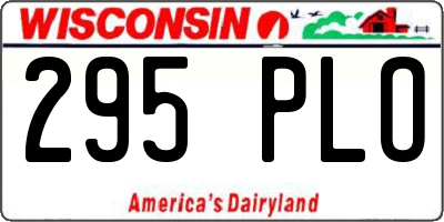 WI license plate 295PLO