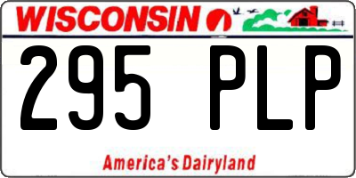 WI license plate 295PLP