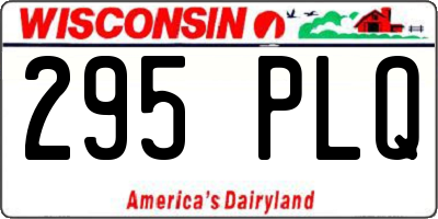 WI license plate 295PLQ