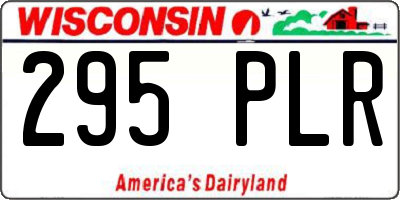 WI license plate 295PLR