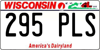 WI license plate 295PLS