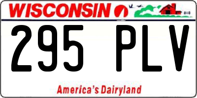 WI license plate 295PLV