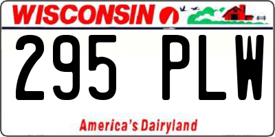 WI license plate 295PLW