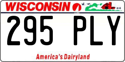 WI license plate 295PLY