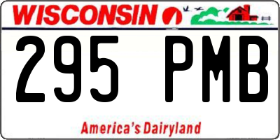 WI license plate 295PMB