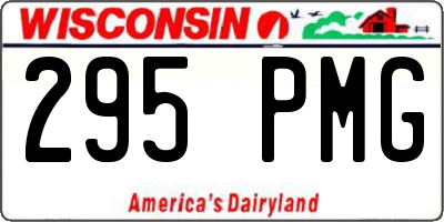 WI license plate 295PMG