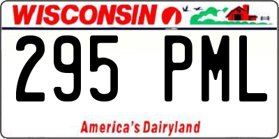 WI license plate 295PML