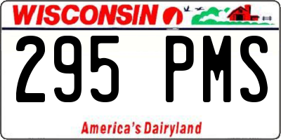 WI license plate 295PMS