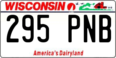 WI license plate 295PNB