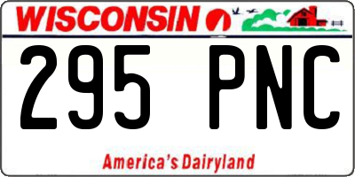WI license plate 295PNC