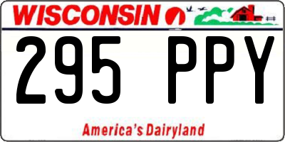 WI license plate 295PPY
