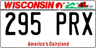 WI license plate 295PRX