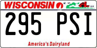 WI license plate 295PSI