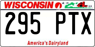 WI license plate 295PTX
