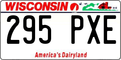 WI license plate 295PXE