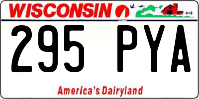 WI license plate 295PYA