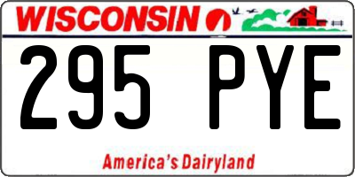 WI license plate 295PYE