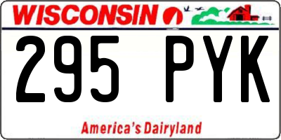WI license plate 295PYK