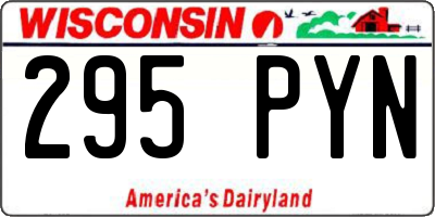 WI license plate 295PYN