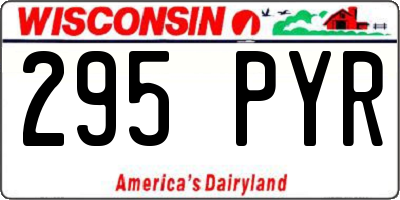 WI license plate 295PYR