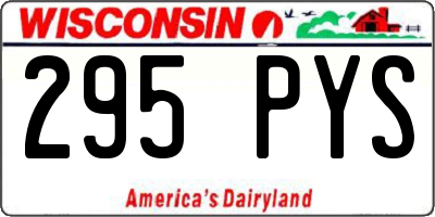 WI license plate 295PYS