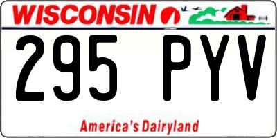 WI license plate 295PYV
