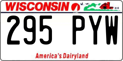 WI license plate 295PYW