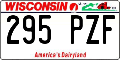 WI license plate 295PZF